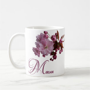Caneca De Café Miriam personalizável nome rosa rosa-flores boho