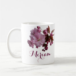 Caneca De Café Miriam personalizável nome rosa rosa-flores boho
