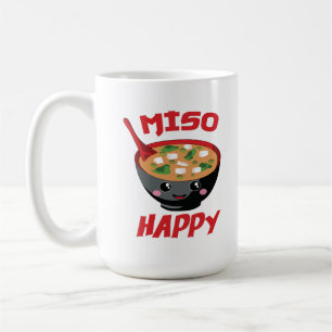 Caneca De Café Miso Happy Funny Comida Kawaii