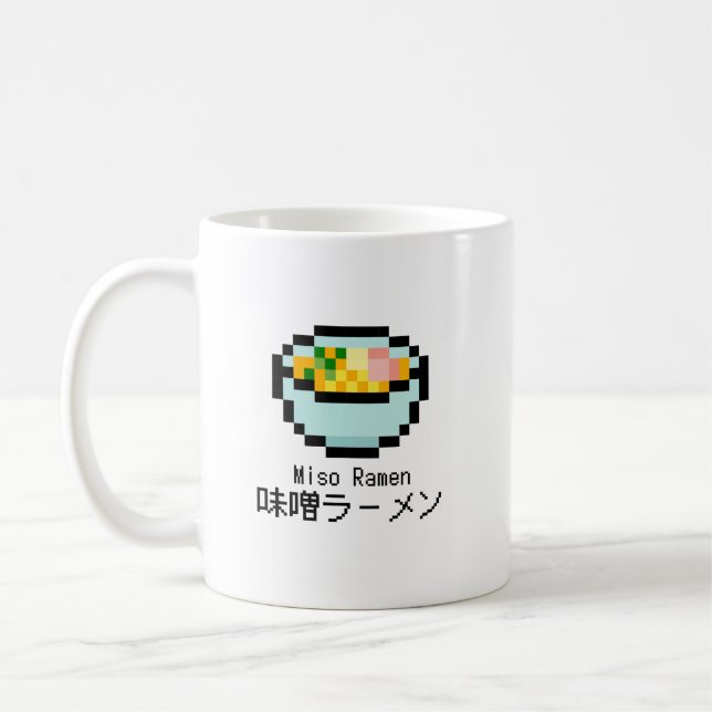 Caneca De Café Miso Ramen Retro Pixel Art (Esquerda)