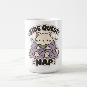 Caneca De Café Missão Paralela Soneca Gamer Sonolento Gato
