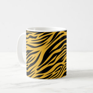Caneca De Café Missouri Tiger Strips Black and Dourado