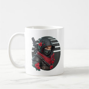 Caneca De Café Misterioso guerreiro Ninja com espada e espada ver
