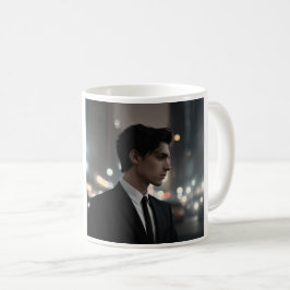 Caneca De Café Misterioso homem em roupa à noite - Cinemático urb