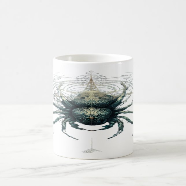 Caneca De Café Mística Geometria de Aranha Oculta Escura (Centro)