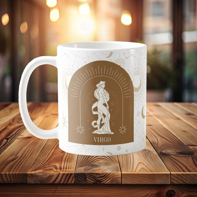 Caneca De Café Mística Virgo Estrelas Zodiosas Horoscópio (Mystic Virgo Zodiac Stars Horoscope Coffee Mug)