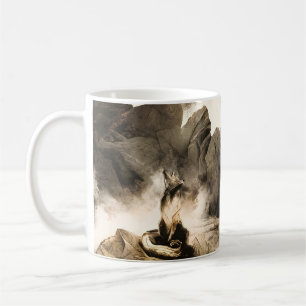 Caneca De Café Místico Fox da Primavera Montanha Nebulosa Minimal