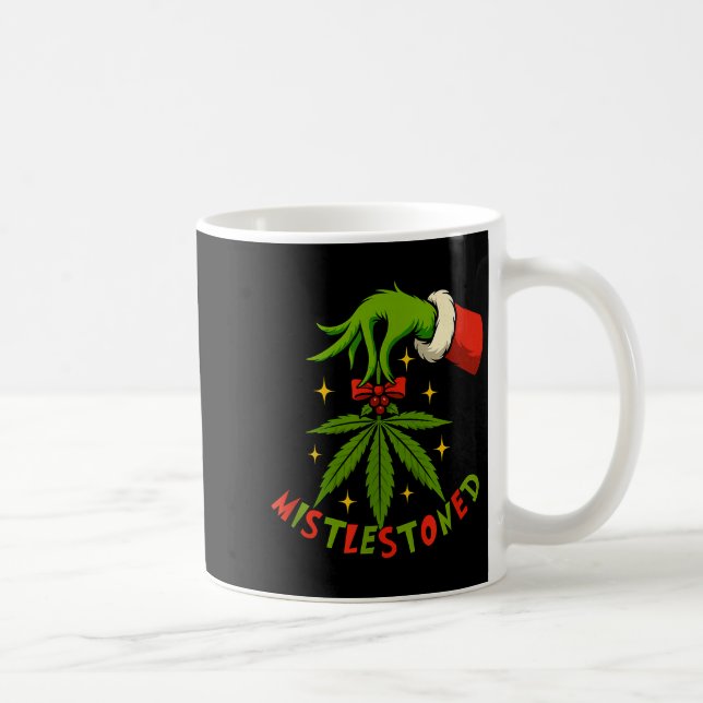 Caneca De Café Mistlestoned Weed Leaf Funny Stoner Christmas  (Direita)