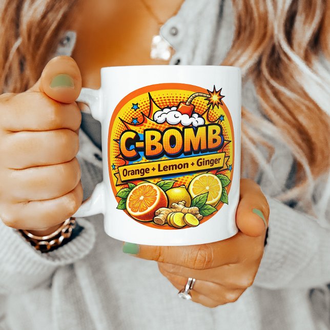 Caneca De Café Mistura de Citrus Pop Art de Vitamina C  (Criador carregado)