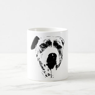 Caneca De Café Mistura de Pitbull Winking, Sorriso de Tinta Fecha