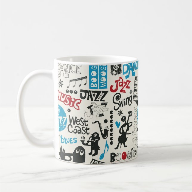 Caneca De Café mistura de rabiscos jazz (Esquerda)