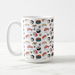 Caneca De Café Mistura de Sushi Desenhada à Mão