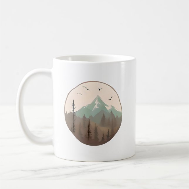 Caneca De Café Mistura Picos - Paisagem da Floresta Serena (Esquerda)