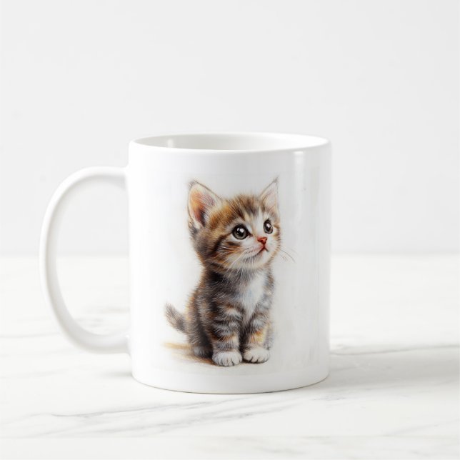 Caneca De Café Mistura Puro: Café e Gatos, Personalizável (Esquerda)