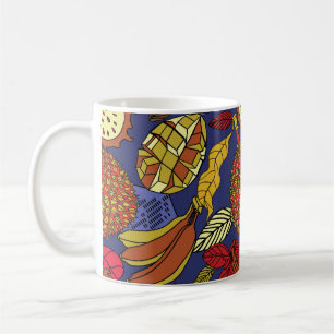 Caneca De Café Mistura tropical exótica de frutas. Natureza flor