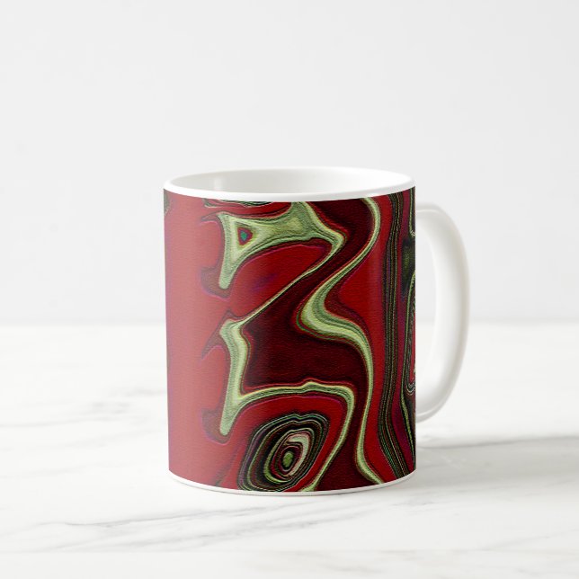 Caneca De Café Mistura Vermelha (Frente Esquerda)
