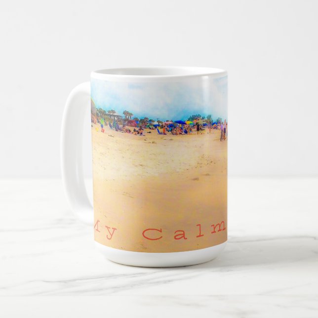 Caneca De Café Misty Day at the Beach (Frente Esquerda)