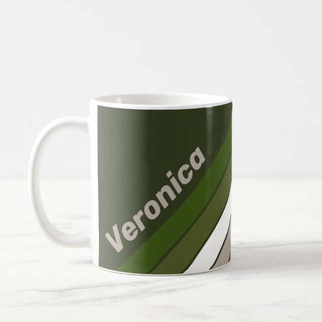 Caneca De Café Misty Grove Stripes with Name (Esquerda)