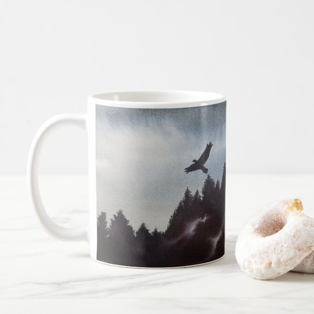 Caneca De Café Misty Morning nas montanhas (Com Donut)