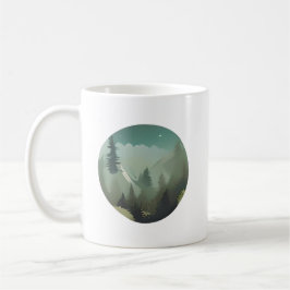 Caneca De Café Misty Mountain Valley: Uma Silenciosa Fuga