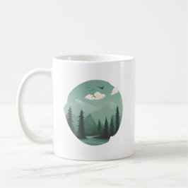 Caneca De Café Misty River Valley: Uma Viagem Através da Natureza