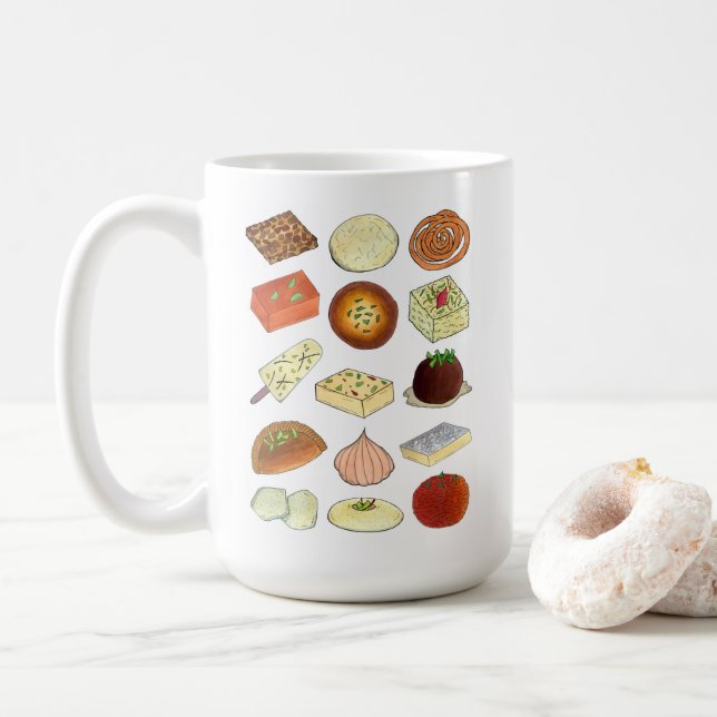 Caneca De Café Mithai Indian Sweets Confectionery Desserts India (Com Donut)