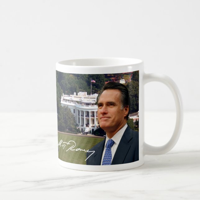 Caneca De Café Mitt Romney e Casa Branca (Direita)