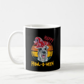 Caneca De Café Mittelschnauzer Halloween Vintage Sunset Funny