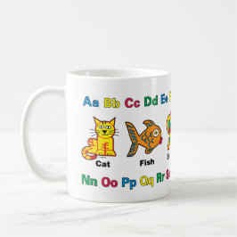 Caneca De Café Miúdos felizes alfabeto e copo dos animais