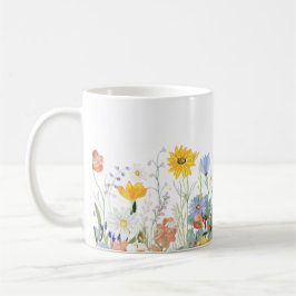 Caneca De Café Mix de Flores Selvagens Combinar e Combinar