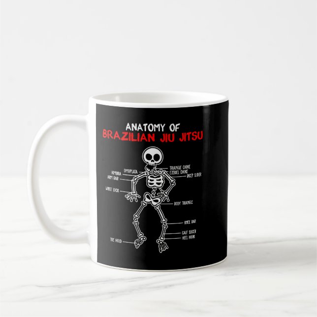 Caneca De Café MMA Grappling dom Anatomia do BJJ brasileiro Jiu J (Esquerda)