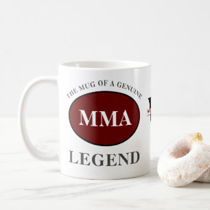 Caneca De Café MMA Legend Monograma Adicionar Seu Nome Aniversári
