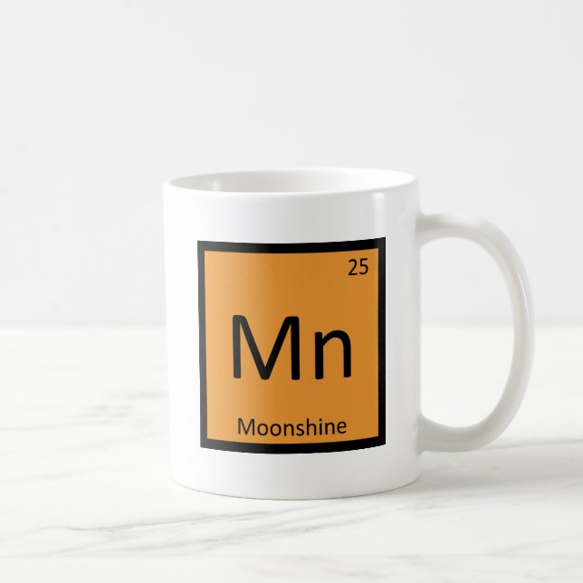 Caneca De Café Mn - Símbolo de Mesa periódica de Química de Moons (Direita)