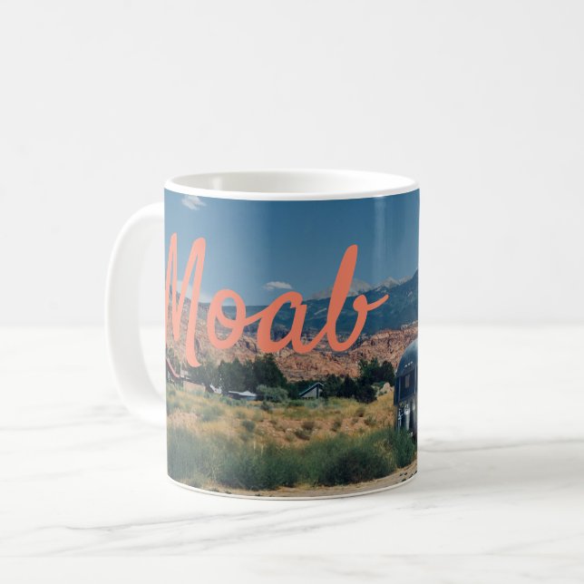 Caneca De Café Moab Utah Trailer no deserto Mug (Frente Esquerda)