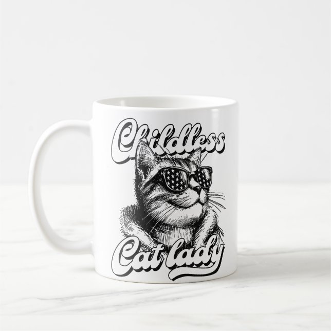 Caneca De Café moça de gato sem filhos (Esquerda)