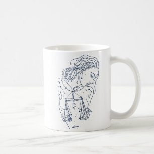 Caneca De Café Moça Libra - Símbolo Zodiac