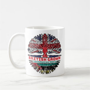 Caneca De Café Moçambique Mozambicano British Tree Roots Flag