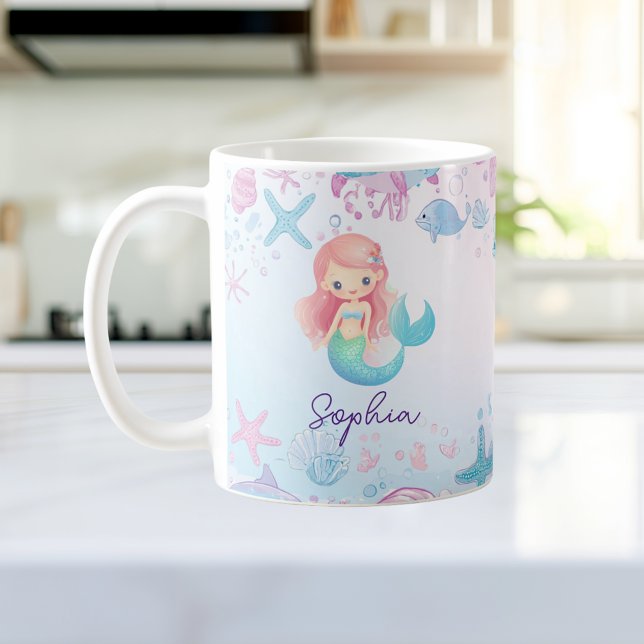 Caneca De Café Moças de Sereia Bonitas Personalizadas Mug (Criador carregado)