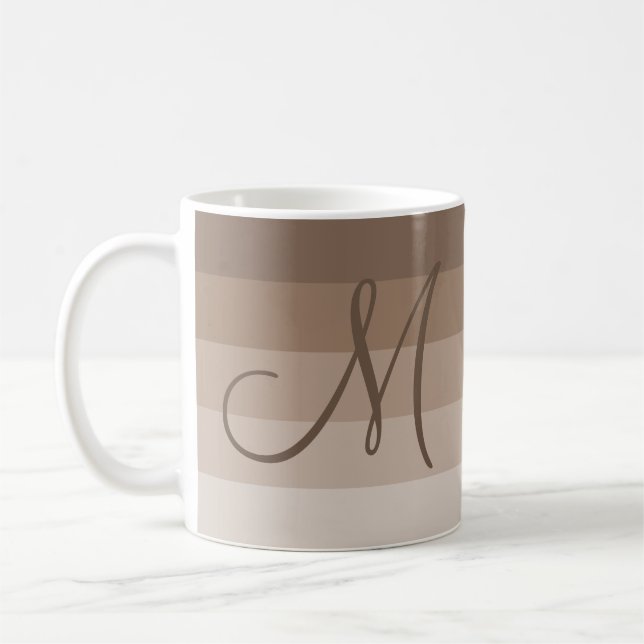 Caneca De Café Mocha Stripes Personalizado (Esquerda)
