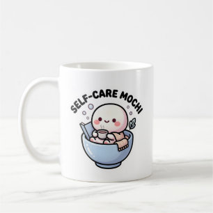 Caneca de Café Mochi de Autocuidado Fofa Kawaii