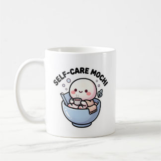 Caneca de Café Mochi de Autocuidado Fofa Kawaii