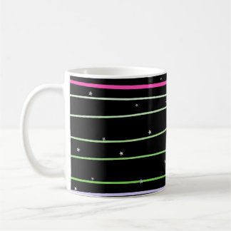 Caneca De Café Mochila con estrellas con líneas onduladas