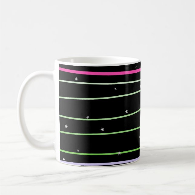 Caneca De Café Mochila con estrellas con líneas onduladas (Esquerda)