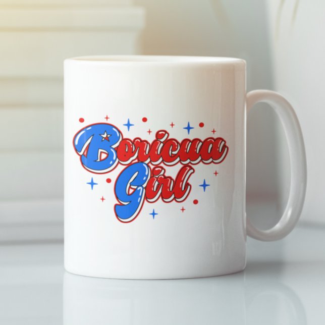Caneca De Café Mochila Cuja Boricua Rapariga Porto Rico (Cute Boricua Girl Puerto Rico Coffee Mug)