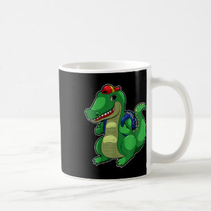 Caneca De Café Mochila de Crocodilo Engraçado Volta às Aulas Croc