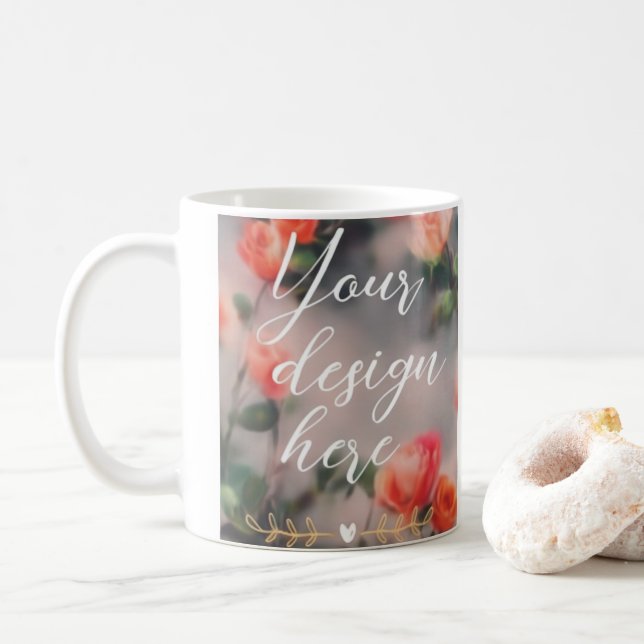 Caneca De Café Mockup de Mug Cerâmica Branca (Com Donut)