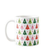 Mod Retro Árvores de Natal Meios séculos Verde e R