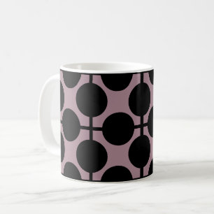 Caneca De Café moda de padrão xadrez com bolinhas preto marrom