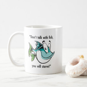 Caneca De Café Moda Inspirada no Oceano não fala com peixes