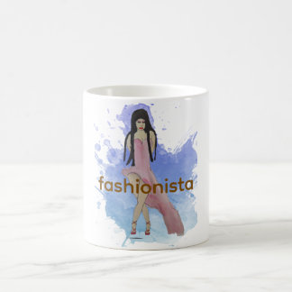 Caneca De Café Moda Latina com vestido alto baixo